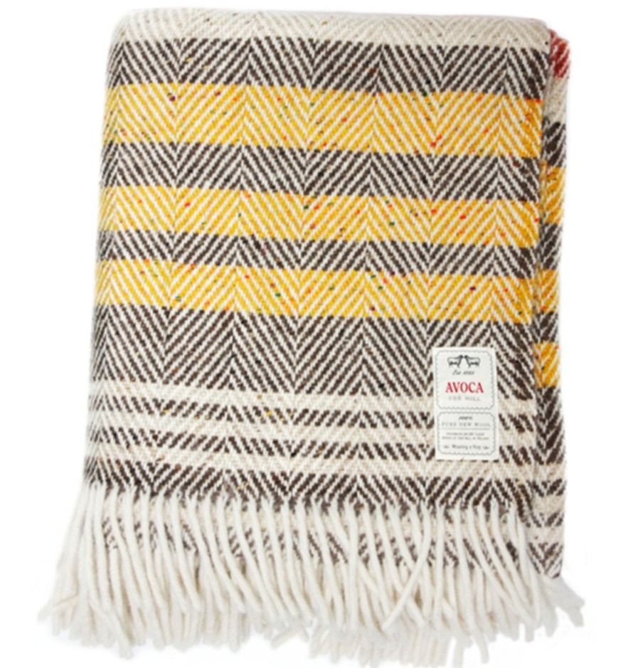 Avoca Decor | Avoca Rustic Stripe Heavy Herringbone Throw