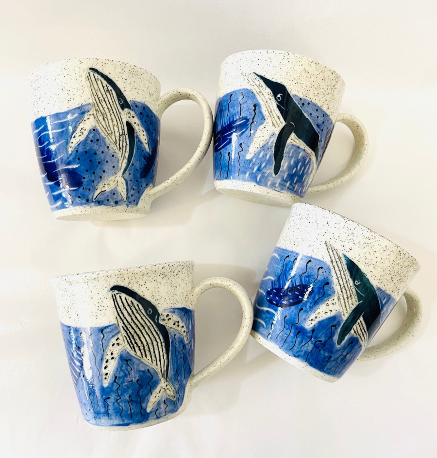 Natalie Anna Totterdell Ceramics | Ceramic Whale Mugs By Natalie Anna Totterdell