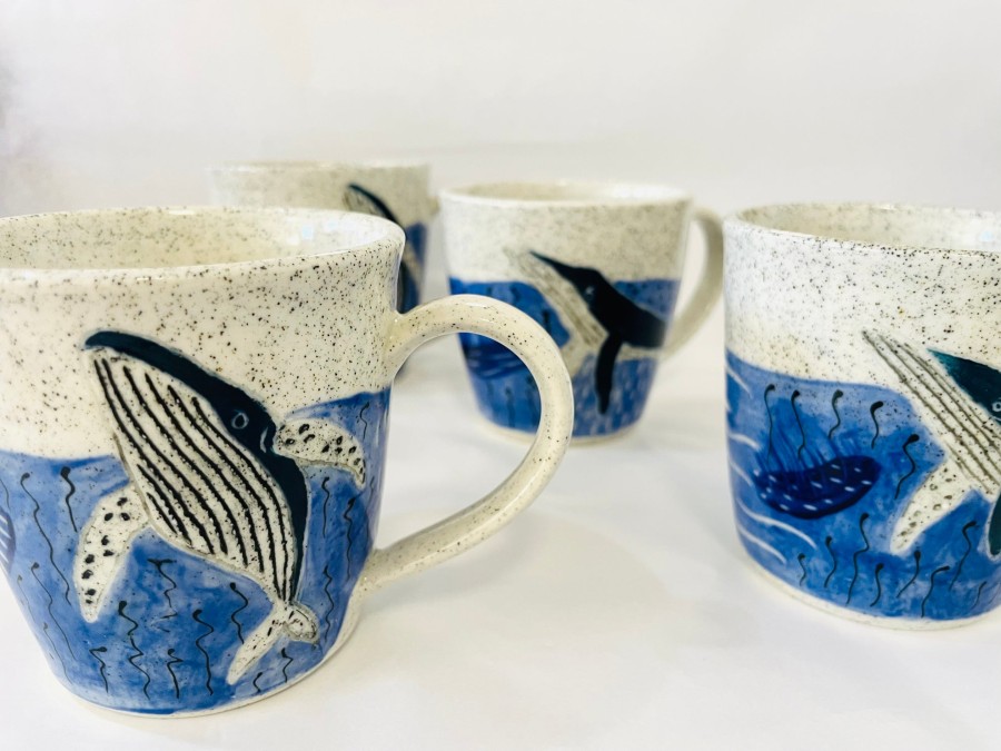 Natalie Anna Totterdell Ceramics | Ceramic Whale Mugs By Natalie Anna Totterdell