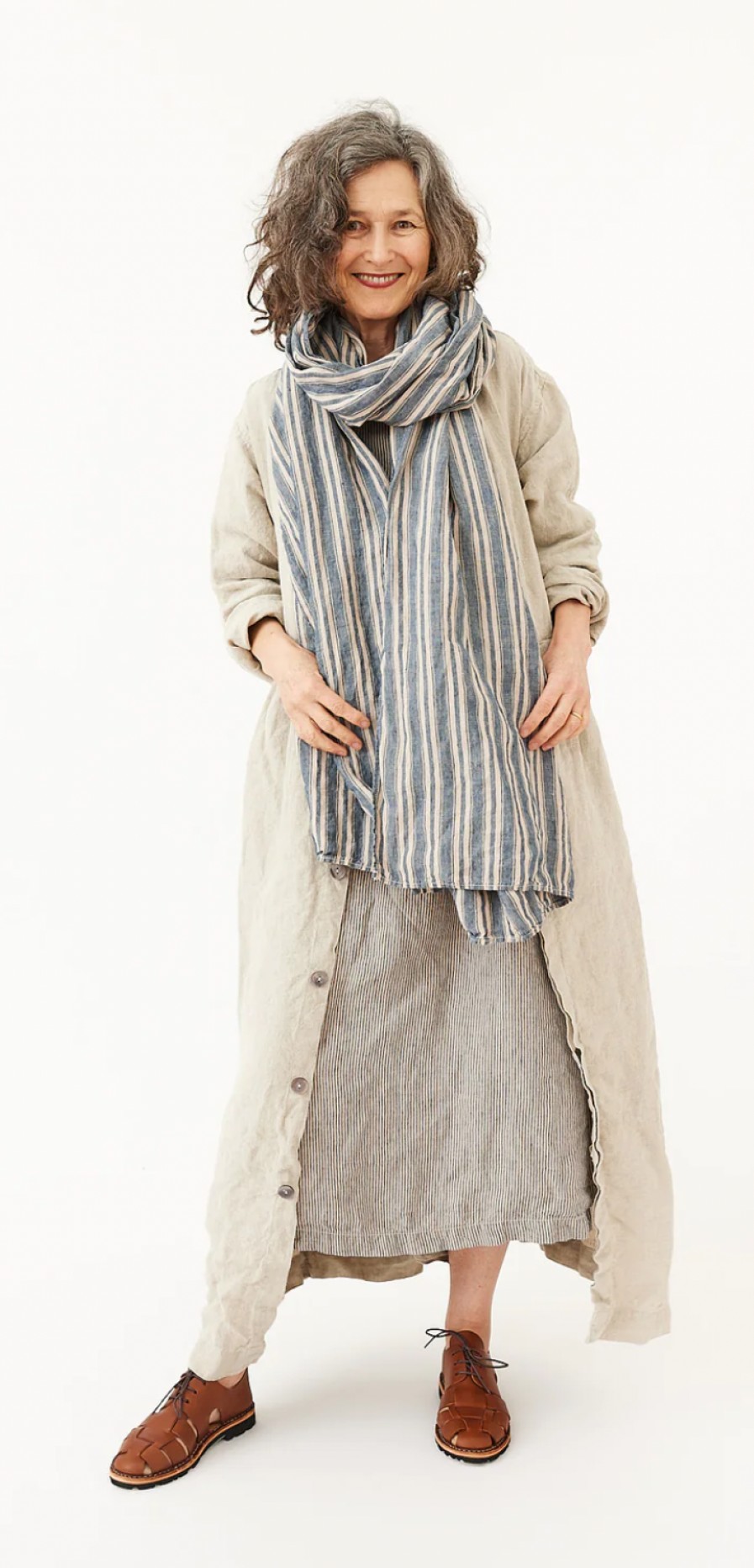 Metta Melbourne Scarves | Metta Melbourne: Linen Scarf - Stripes