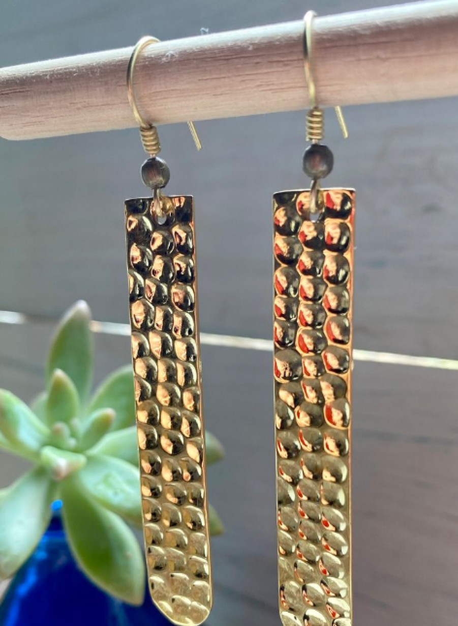 Loom Designs Jewellery | Loom Designs, Brass Hammered Earrings