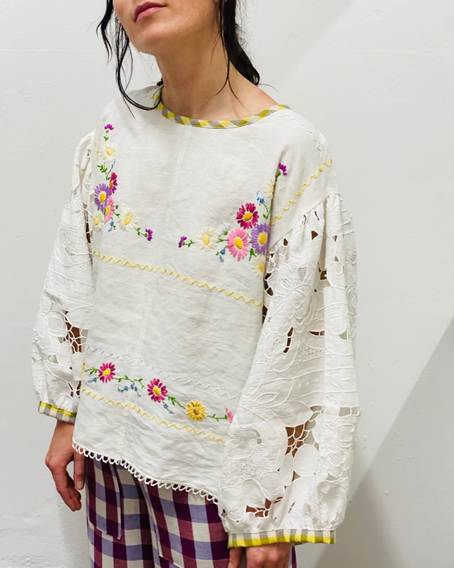 Dowry Tops | Embroidered Power Puff Top